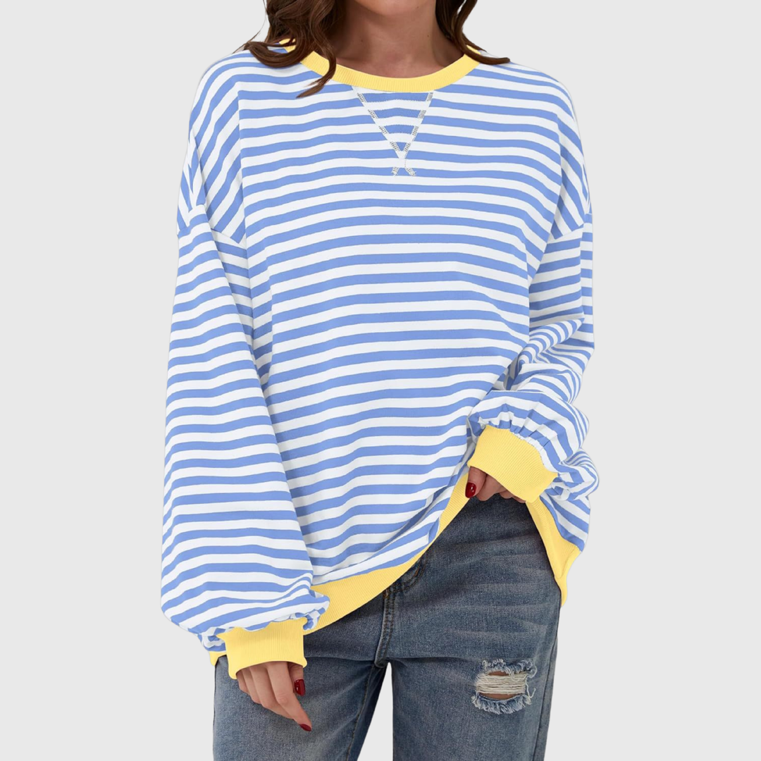Martha | Übergroßes gestreiftes Sweatshirt in entspannter Passform aus weichem Strick