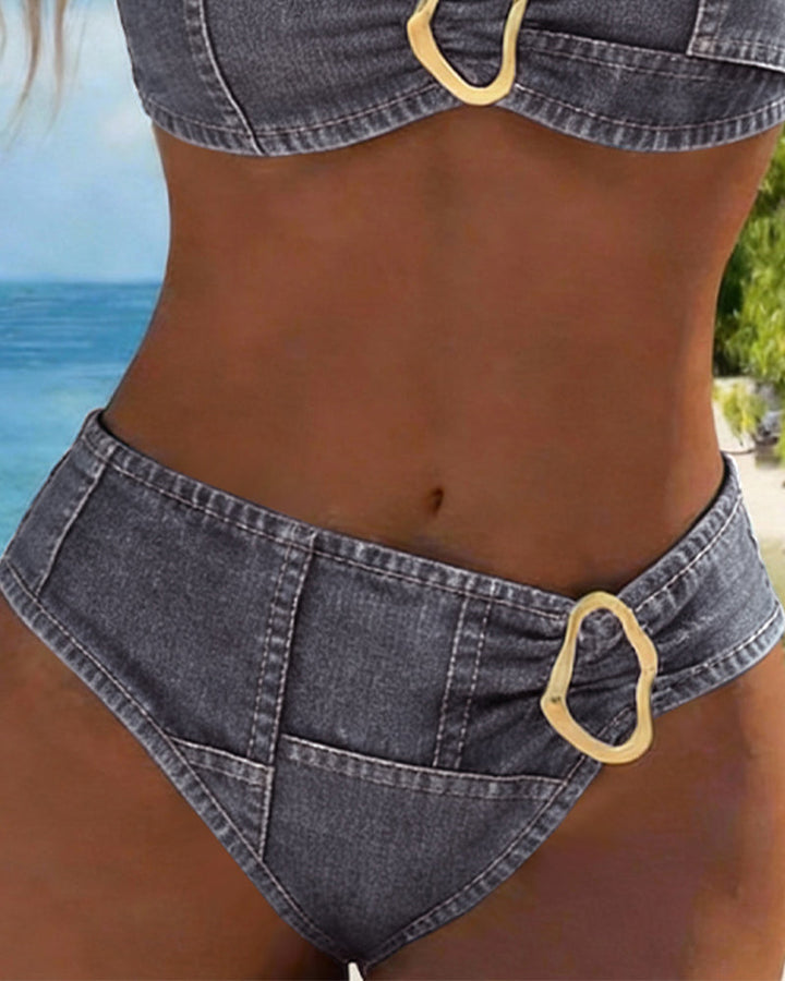 Patricia | Metallverschluss Träger Bikini Zweiteiler