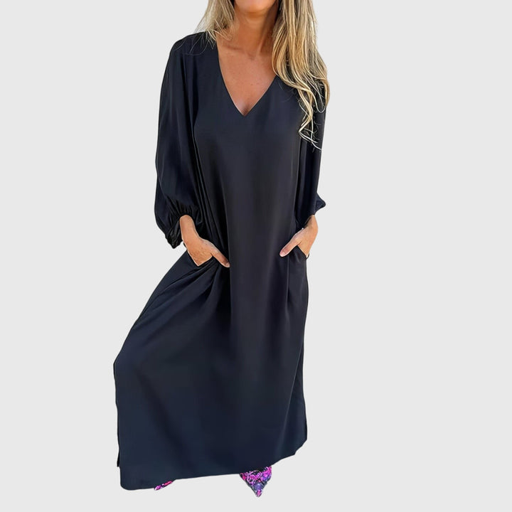Erika | Langes Boho-Kleid mit Taschen