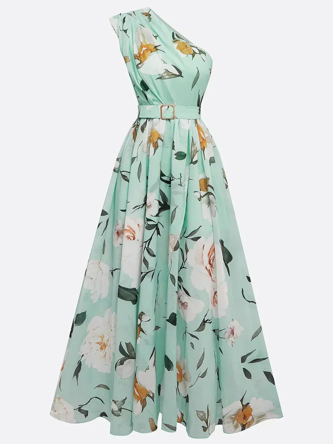 Julie | Florales One-Shoulder Maxikleid aus Chiffon