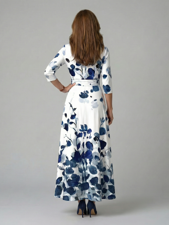 Celine | Midi-Kleid mit Wickelkragen
