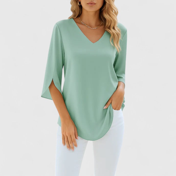 Ainsley | Elegante V-Ausschnitt-Bluse