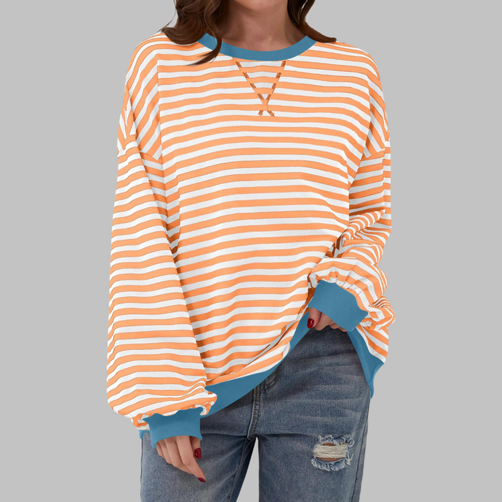 Martha | Übergroßes gestreiftes Sweatshirt in entspannter Passform aus weichem Strick
