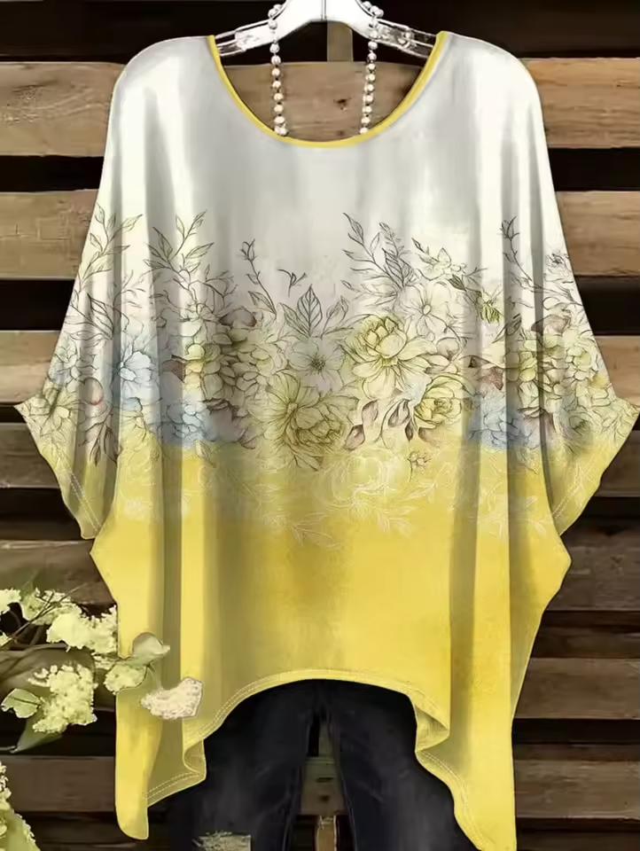 Nadine | Vintage Bohemian Floral Print Damen T-Shirt