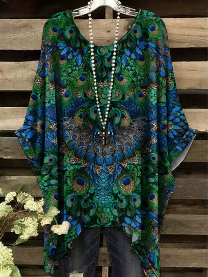 Lyra | Vintage Bohemian Blumenmuster Damen T-Shirt