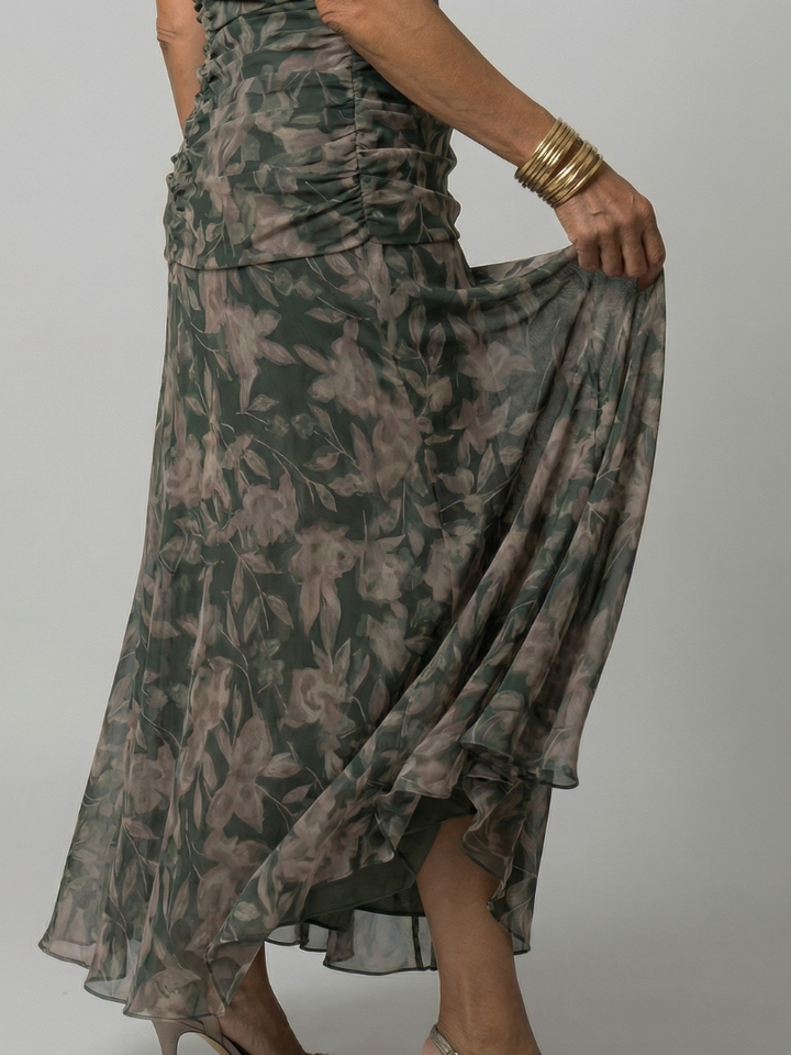 Calen | Off-Shoulder Flow Midi Kleid