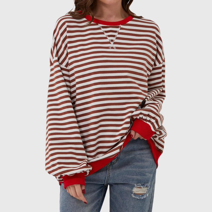 Martha | Übergroßes gestreiftes Sweatshirt in entspannter Passform aus weichem Strick