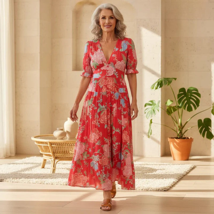 Floriana | Lebhaftes Blumenkleid