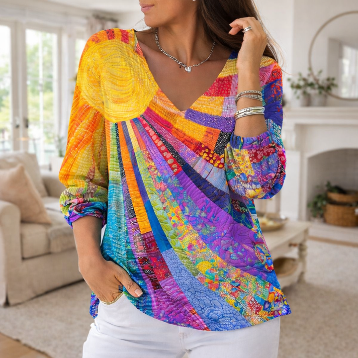 Ava | Vintage Sunburst Strickshirt