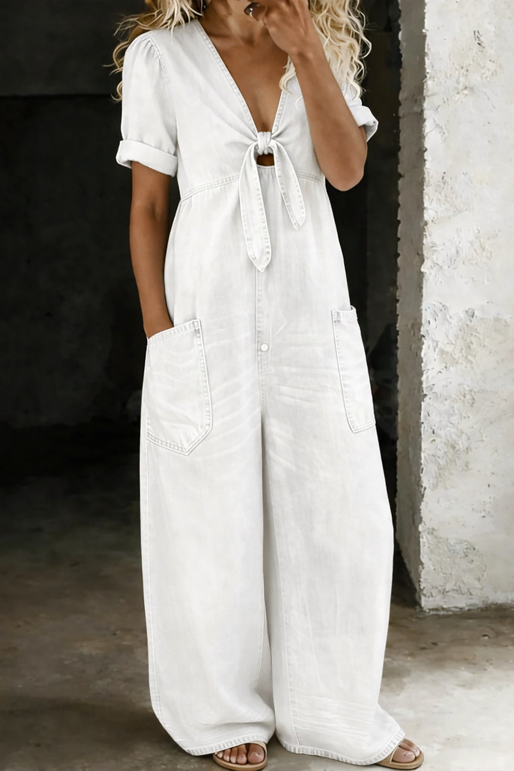 Maya | V-Ausschnitt Kurzarm-Overall