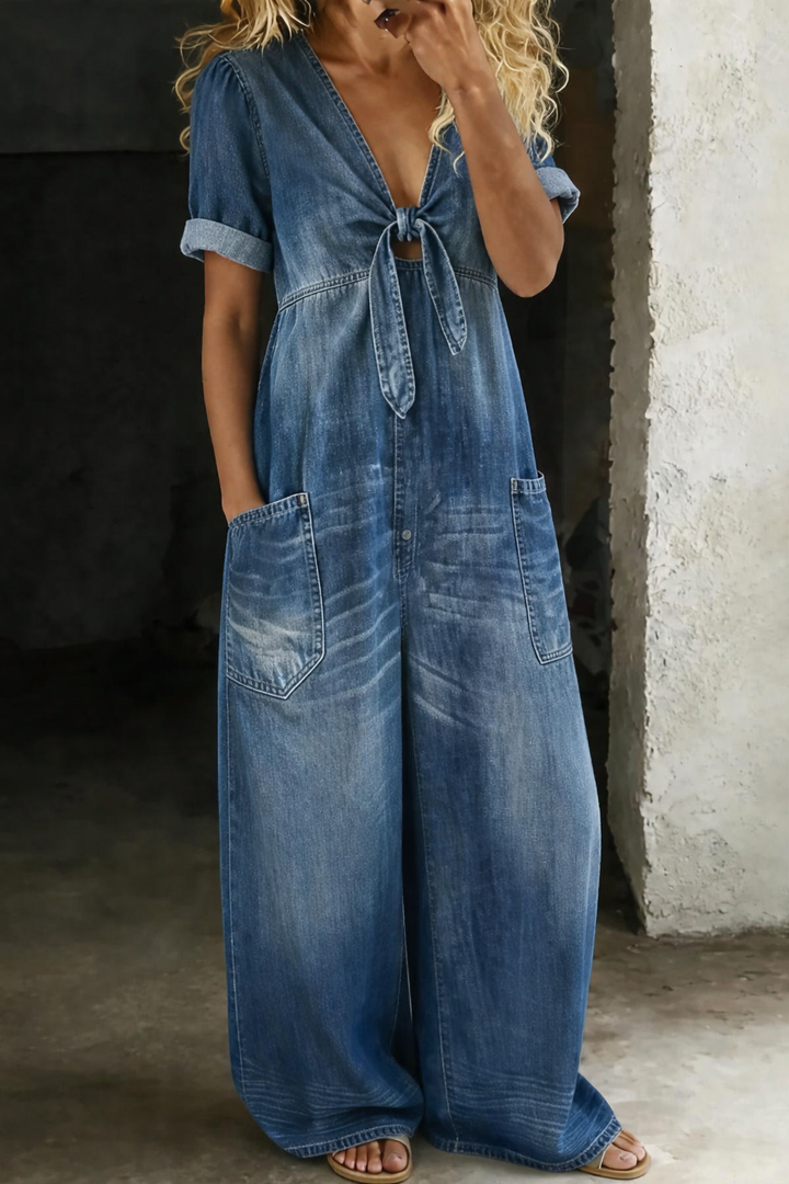 Maya | V-Ausschnitt Kurzarm-Overall