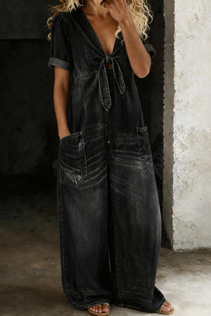 Maya | V-Ausschnitt Kurzarm-Overall