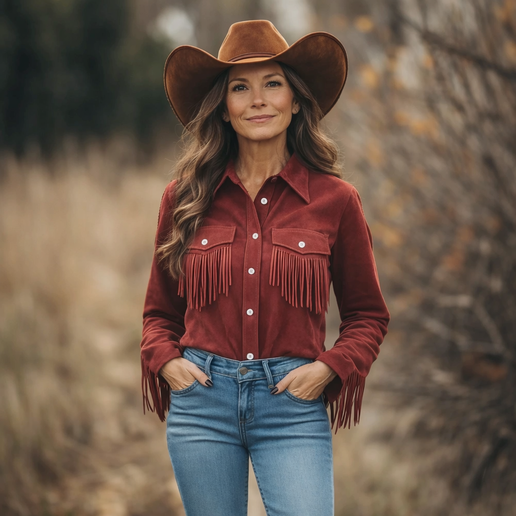Elara | Western Fransenbluse