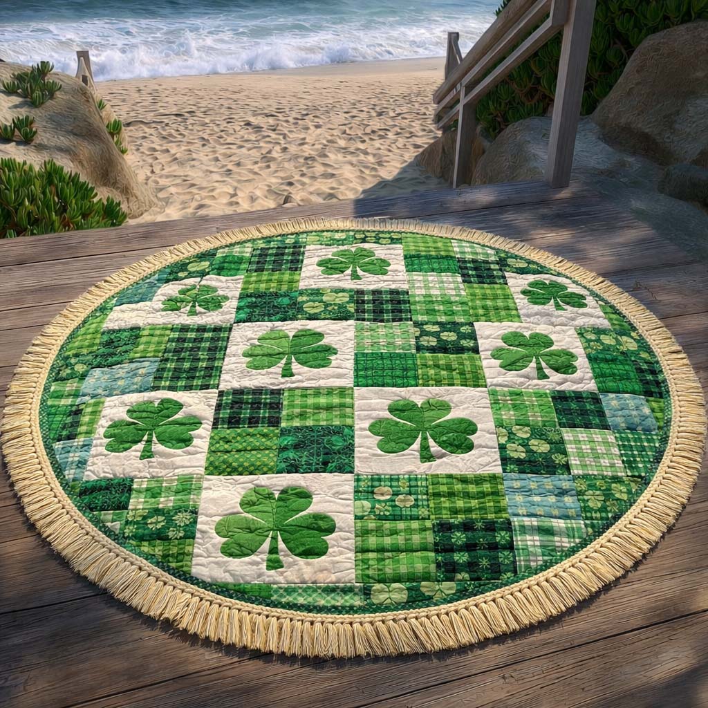 Runde Patchwork-Klee Strandtuch