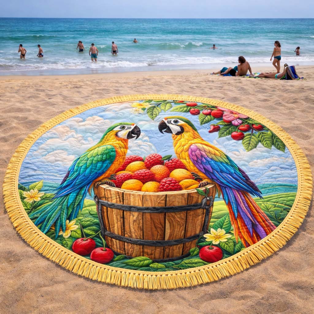 Runde Strandtuch Papageienfrucht