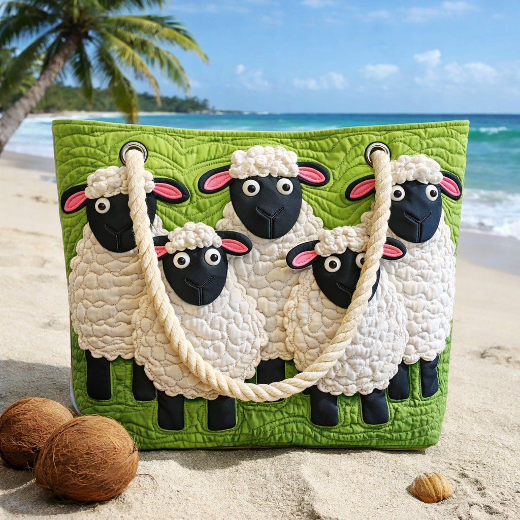 Gestepptes Strandtasche Schafshimmel