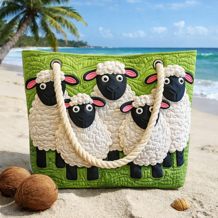 Gestepptes Strandtasche Schafshimmel