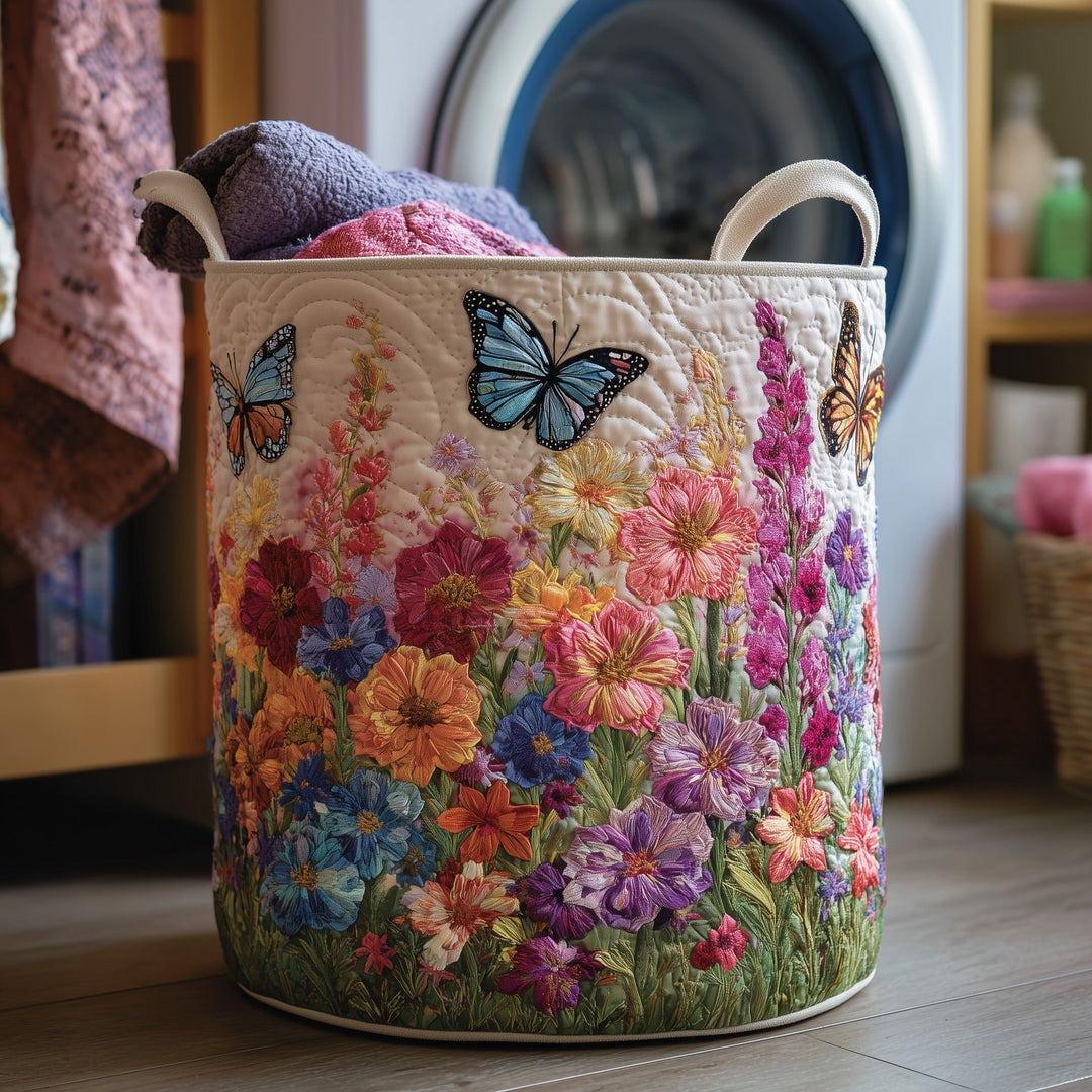Gesteppten Schmetterling Wäschekorb