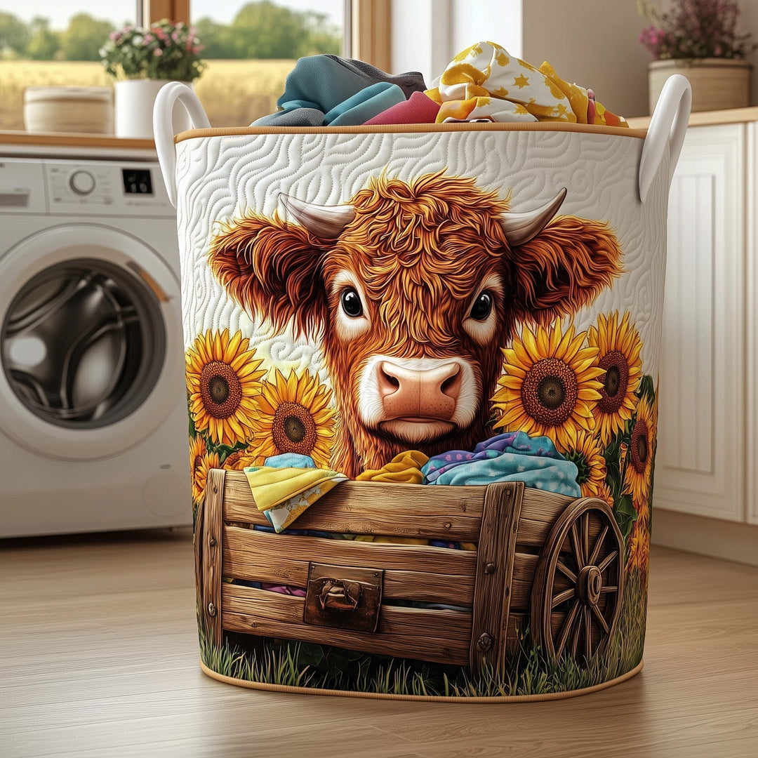 Gesteppten Wäschekorb Highland Cow