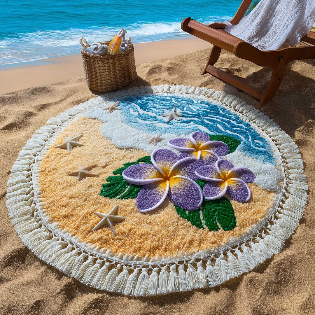 Runde Plumeria Strandtuch