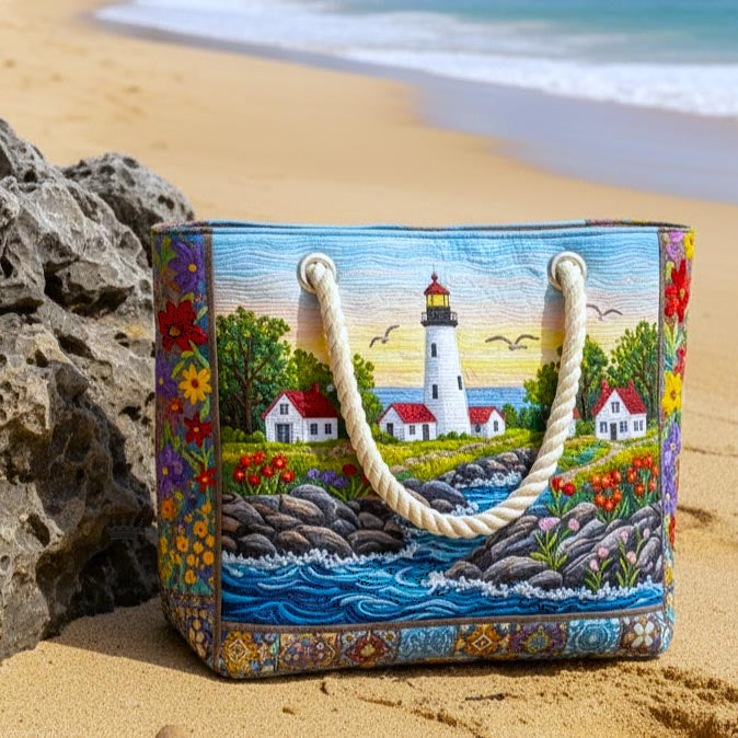 Gepolsterte Strandtasche Leuchtturm Glühen