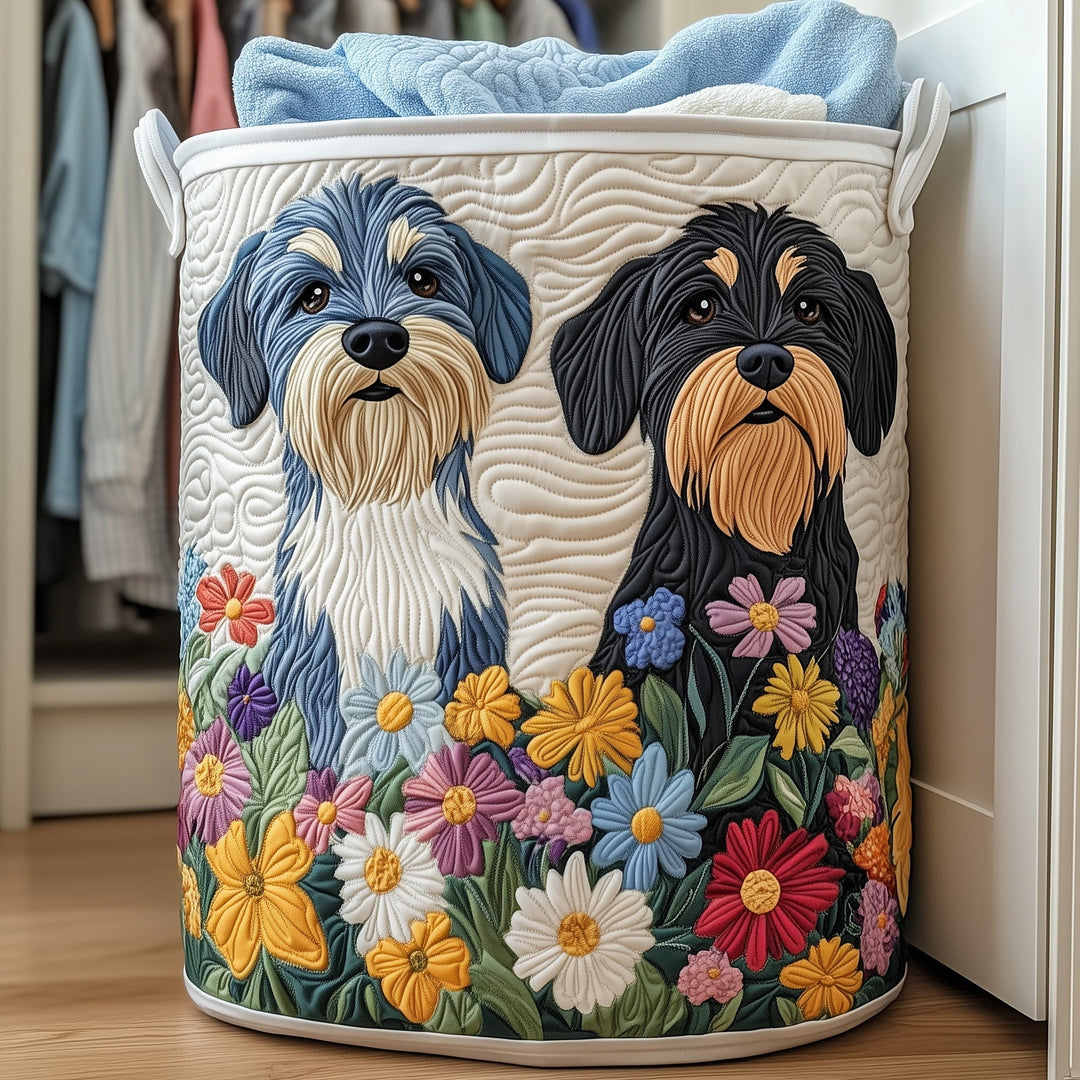 Gesteppten Schnauzer Wäschekorb Freude