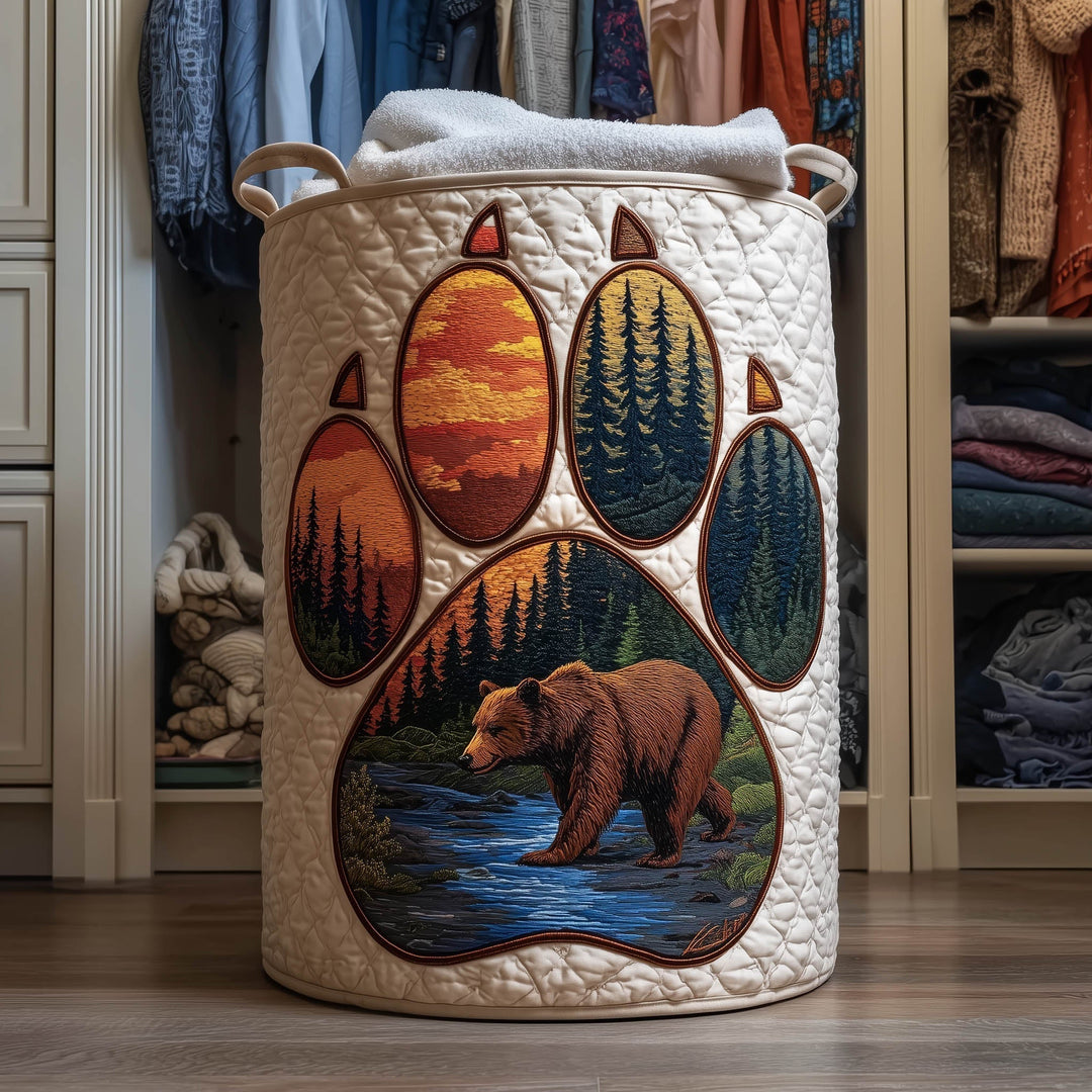 Mystischer Bären-Quilt-Wäschekorb
