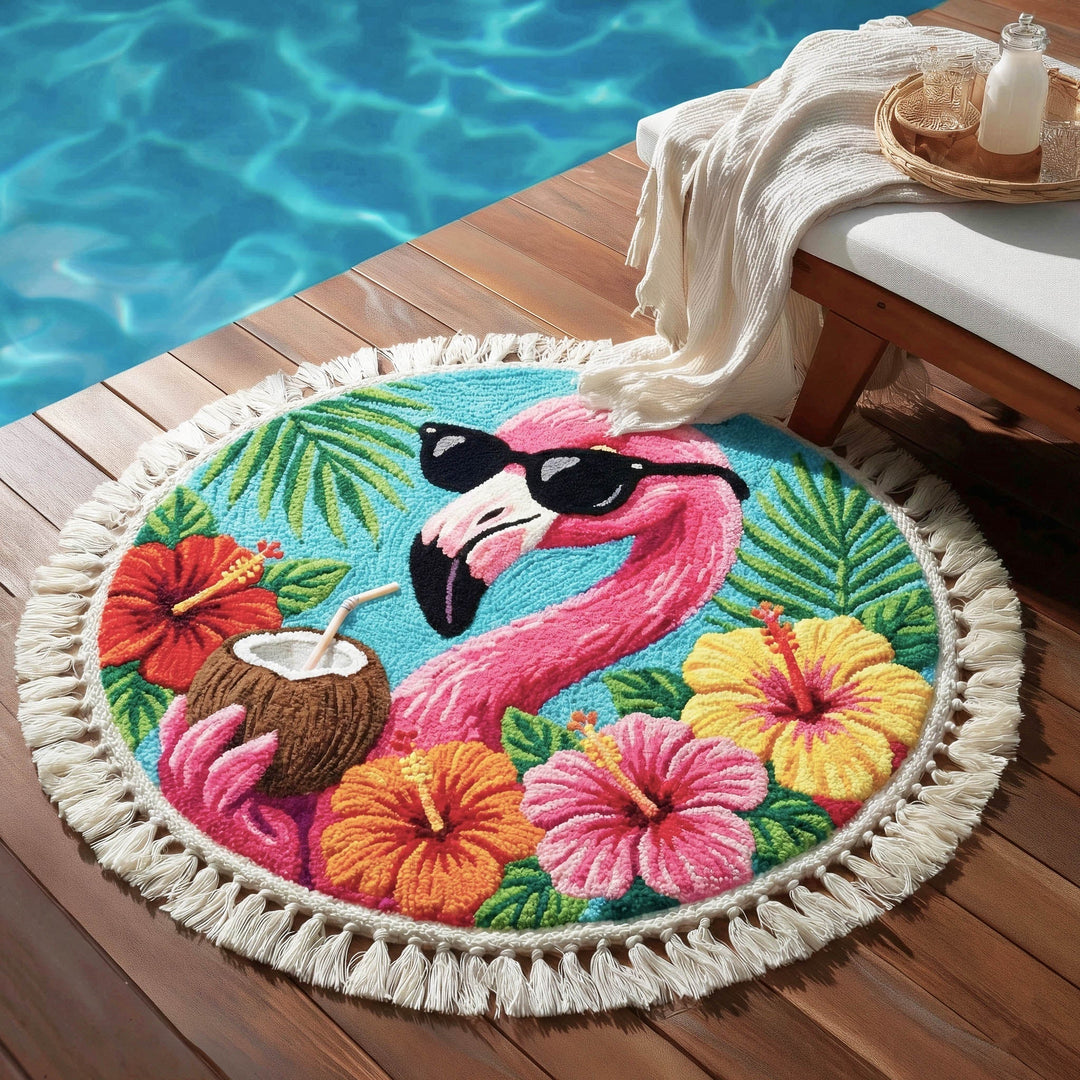 Runde Flamingo Strandtuch