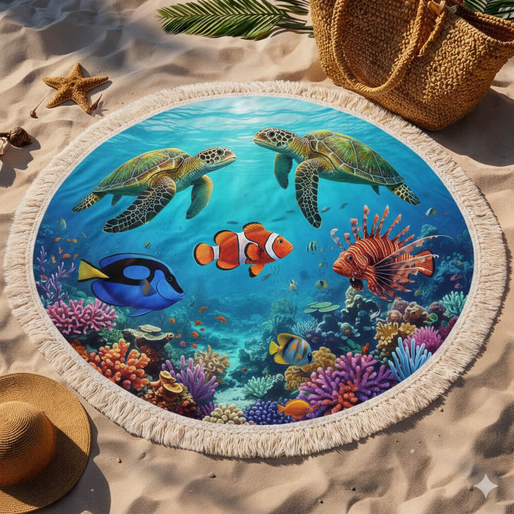 Runde Strandtuch Meeresleben