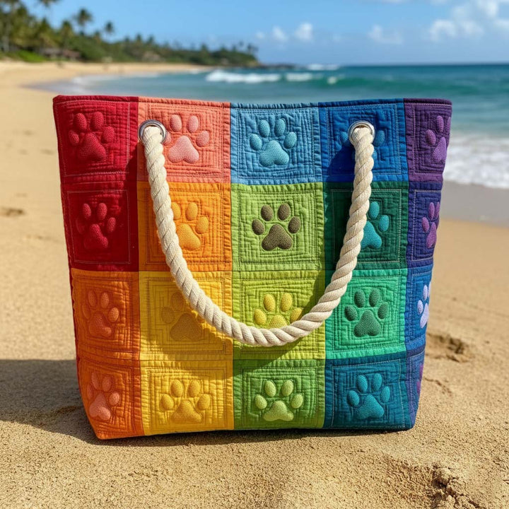 Gestepptes Strandtasche mit Pfotenmotiv