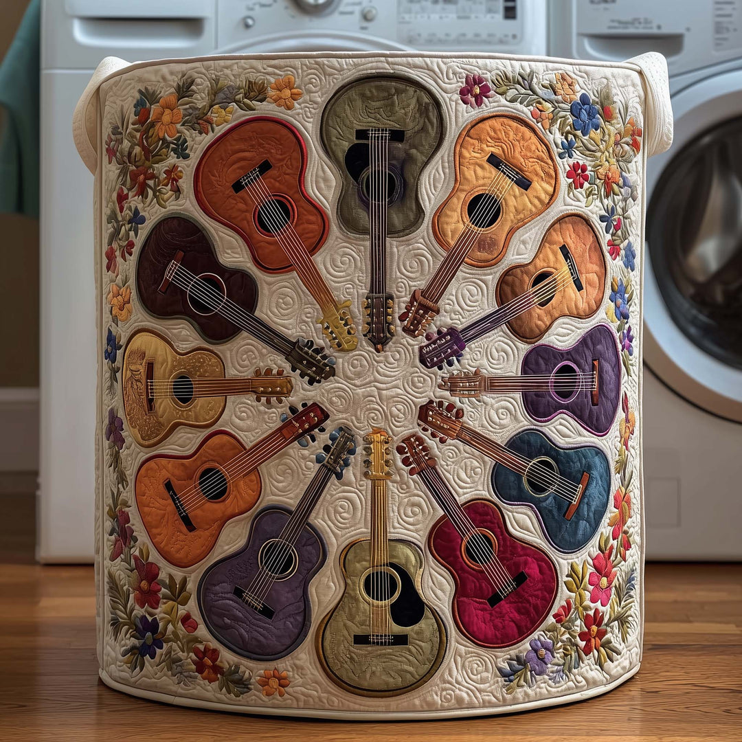 Gesteppten Wäschekorb Gitarren-Kreis