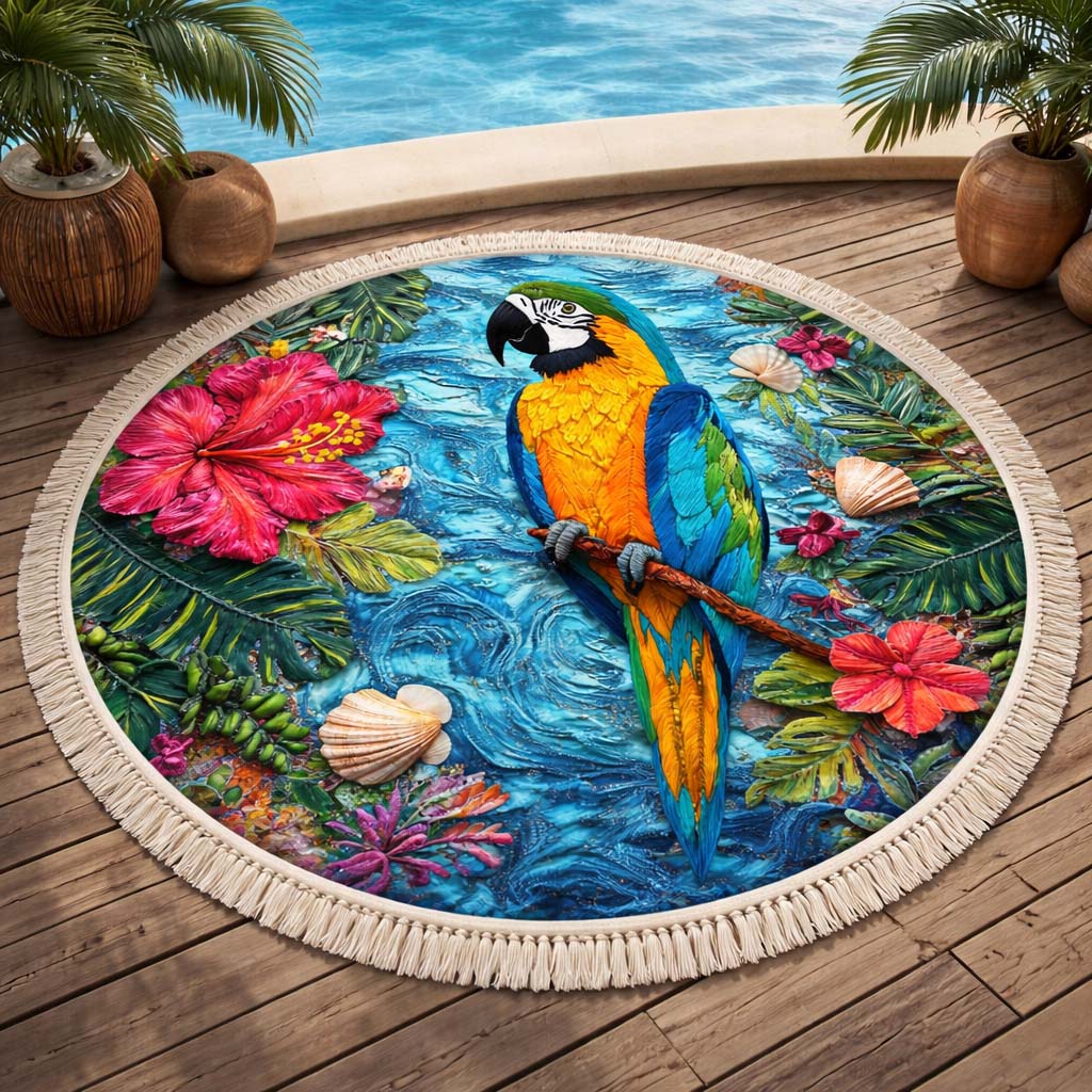 Runde Strandtuch Inselblüte