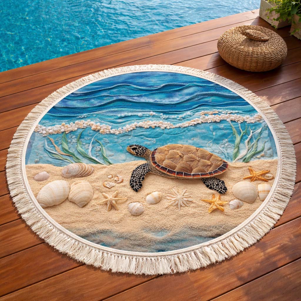 Küsten-Schildkröte Rundstrandtuch