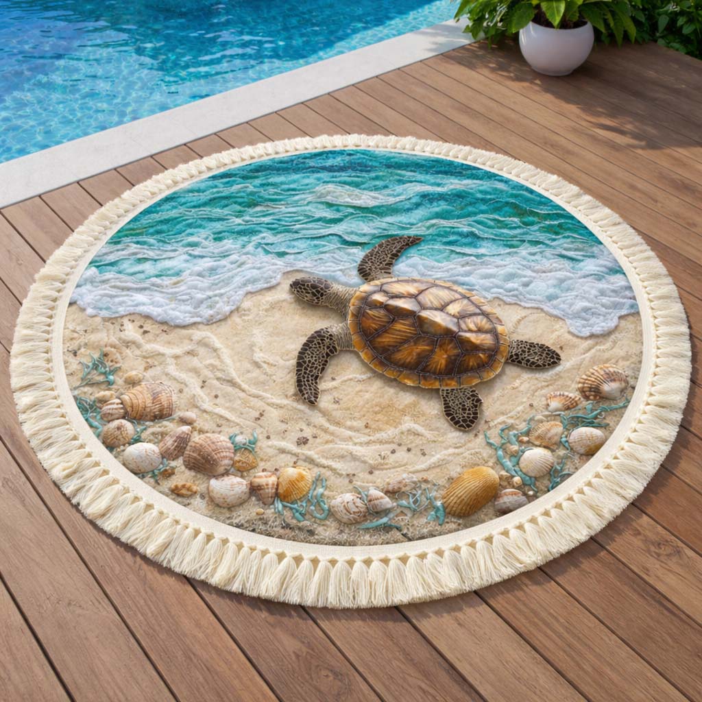 Runde Schildkröten-Sandstranddecke