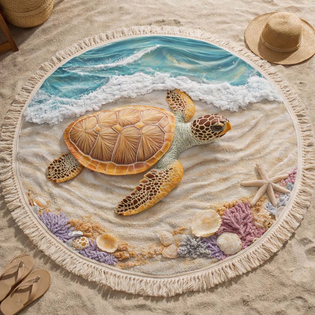 Küsten-Schildkröte Runde Strandtuch