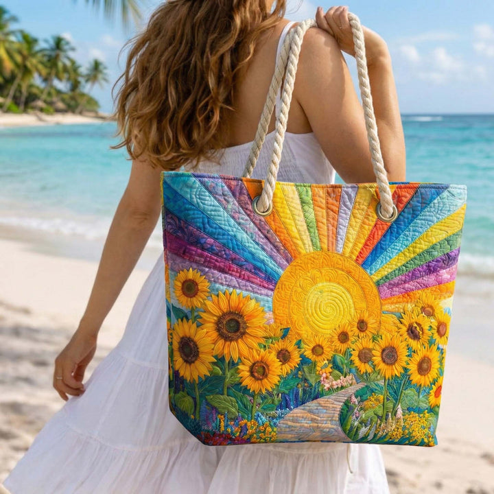 Gestepptes Regenbogen-Sonnenstrandtasche
