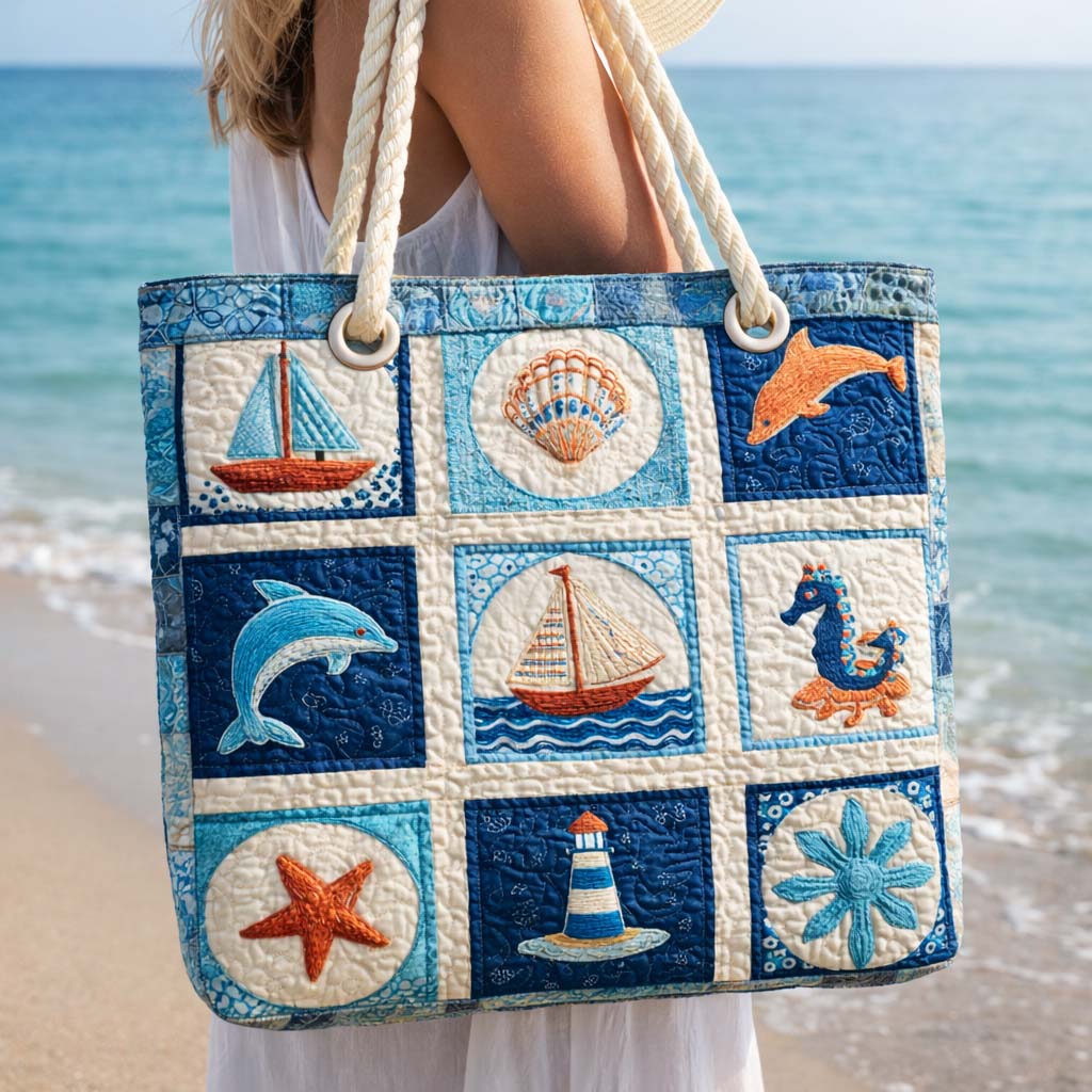 Gepolsterte Strandtasche Meeresbewohner