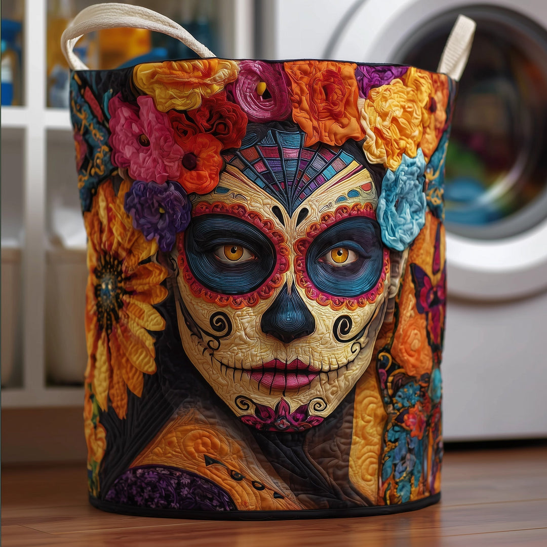 Gepolsterter Wäschekorb Dia de los Muertos