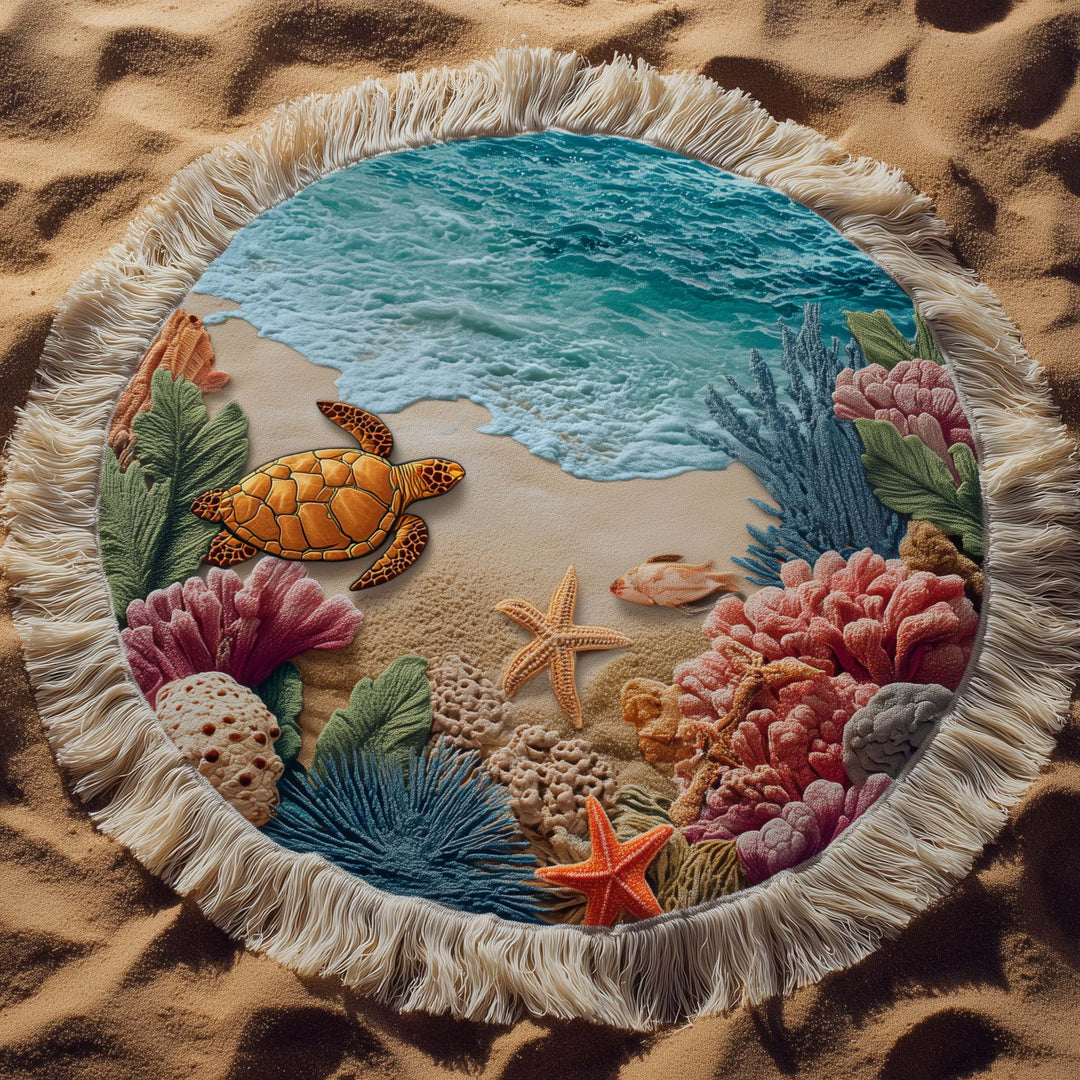 Runde Strandtasche Meeresflüstern
