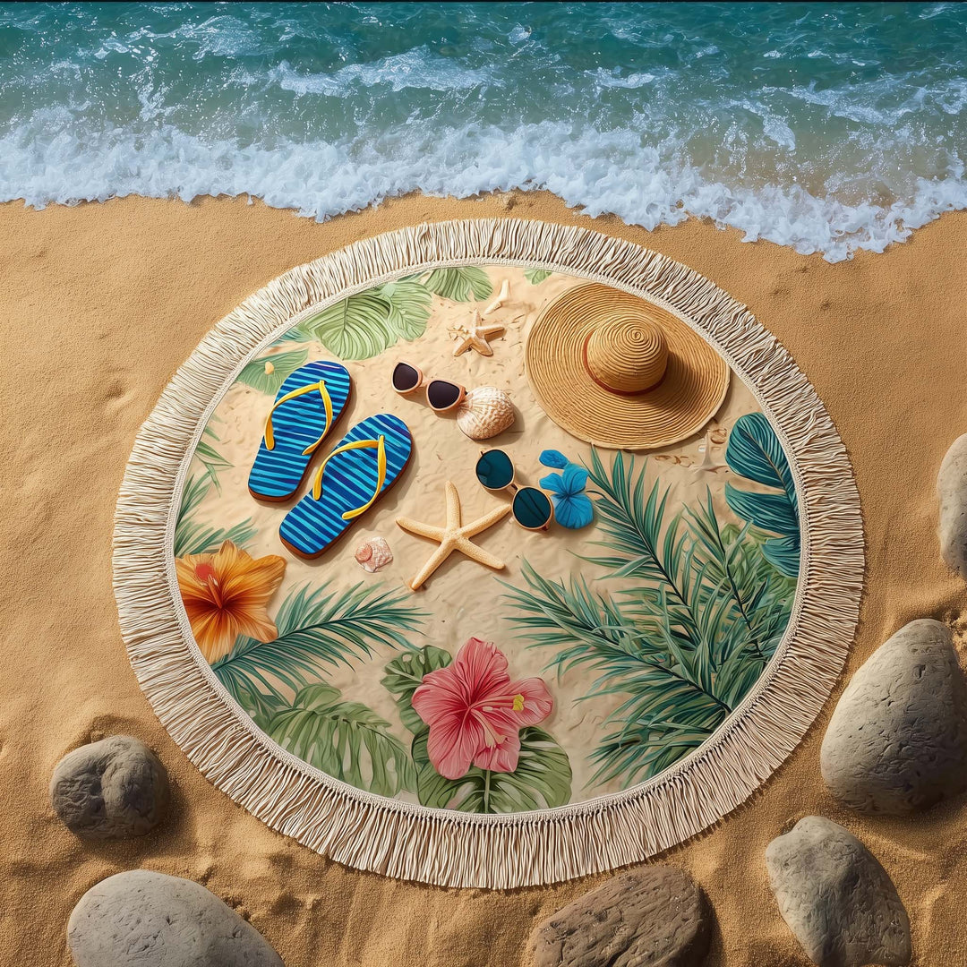Runde Strandtuch Tropische Vibes