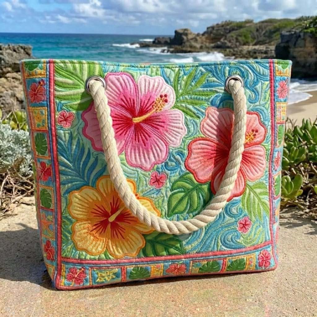 Gequiltete Strandtasche Tropische Vibes