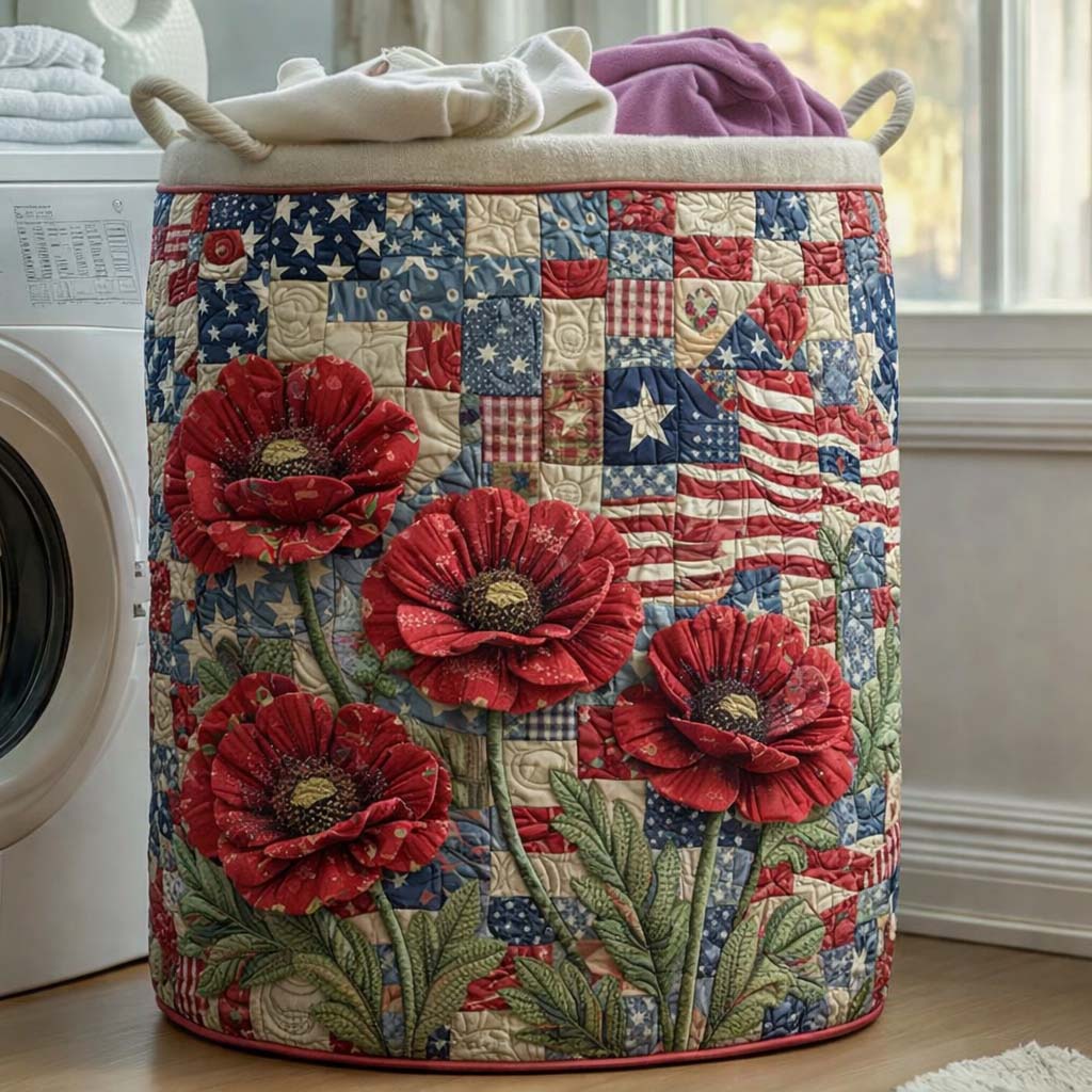 Liberty Poppy Ge quilteter Wäschekorb