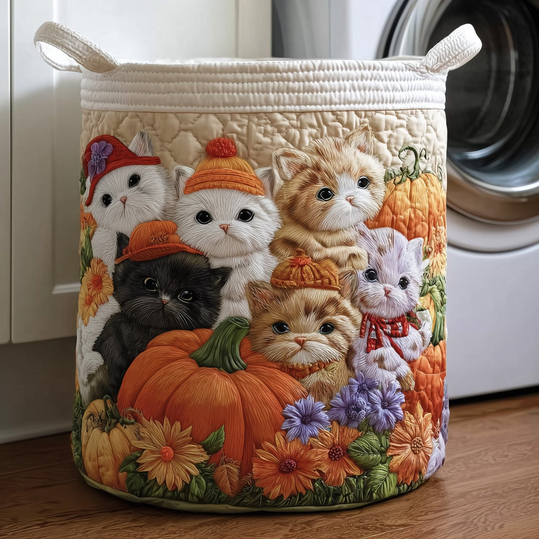 Herbstgepolsterter Wäschekorb für Katzen