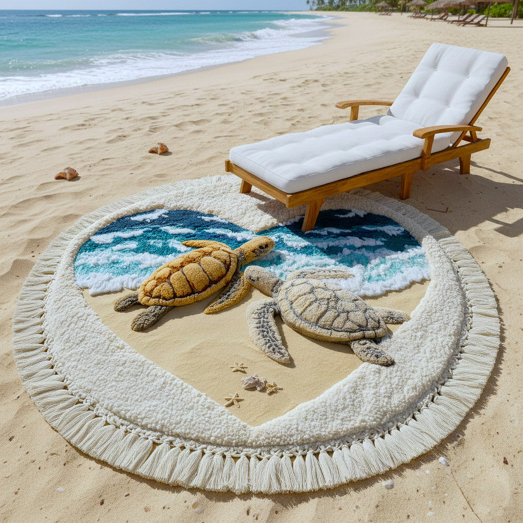 Runde Strandtuch Küstliche Ruhe