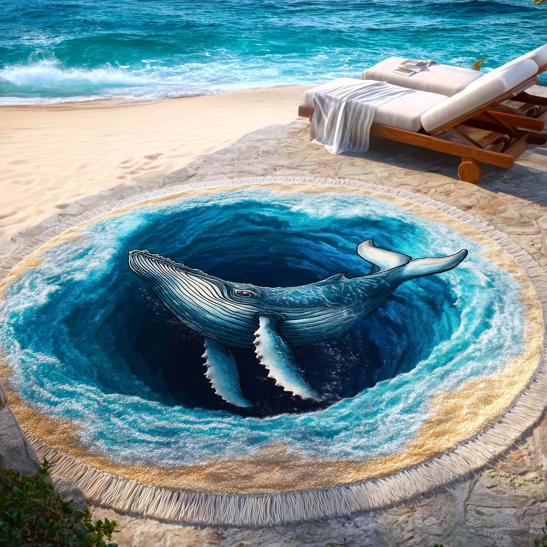 Runde Stranddecke Aqua Harmonie