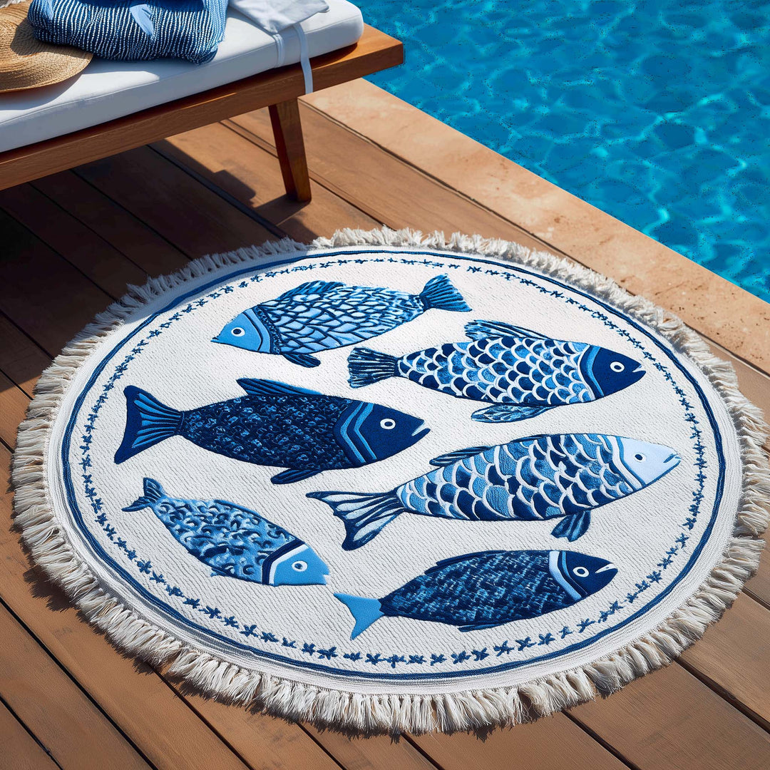 Whimsy Splash Rundes Strandtuch