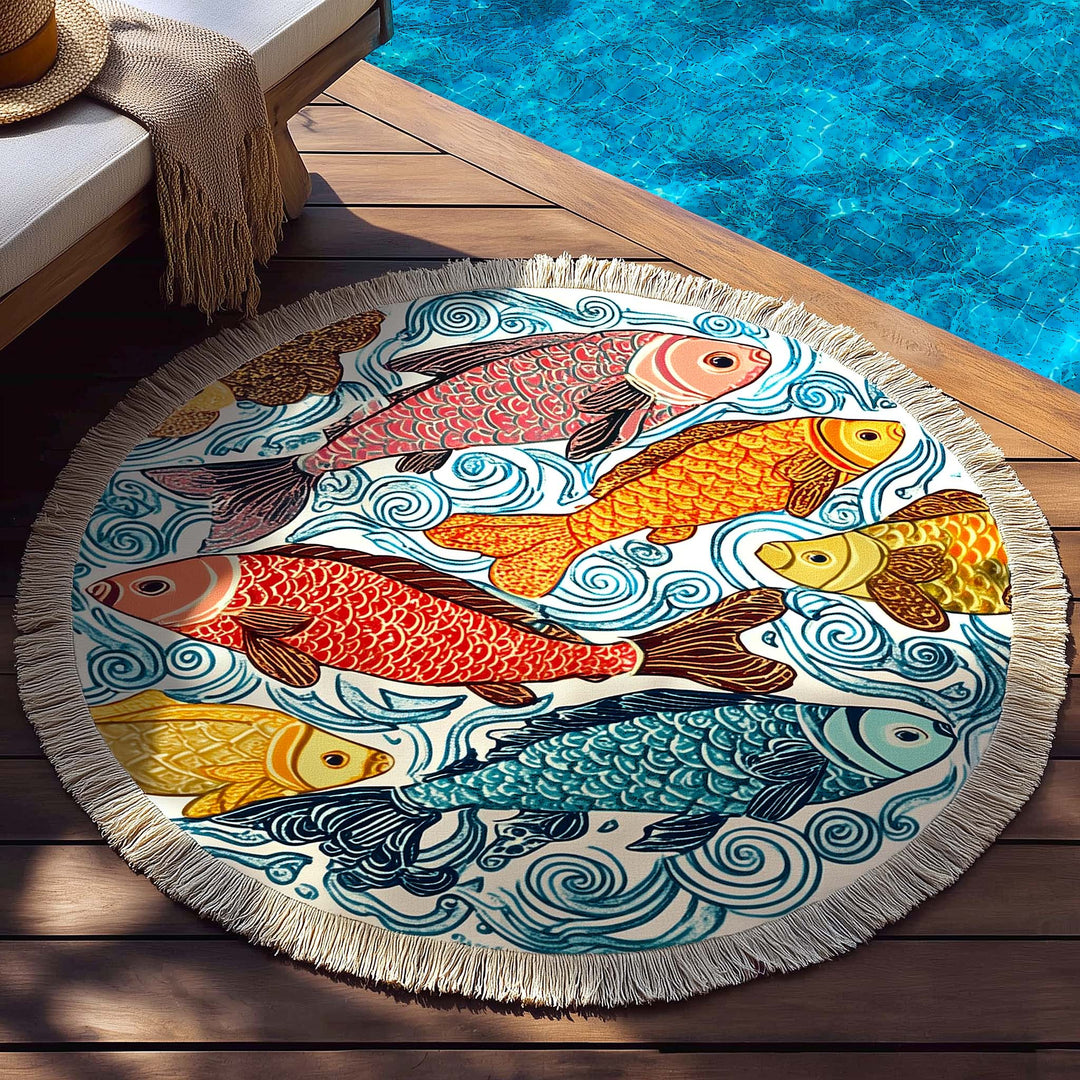 Witziges Splash Rundstrandtuch