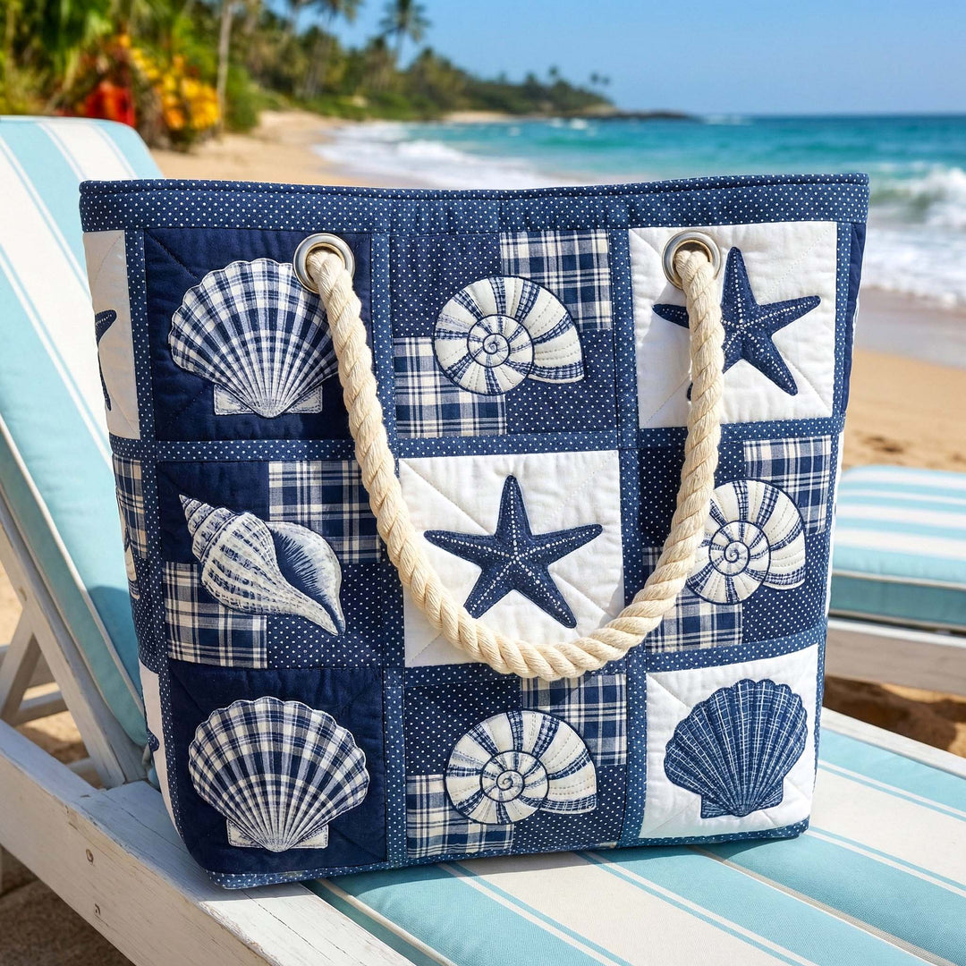 Gequiltete Strandtasche Shell Serenity