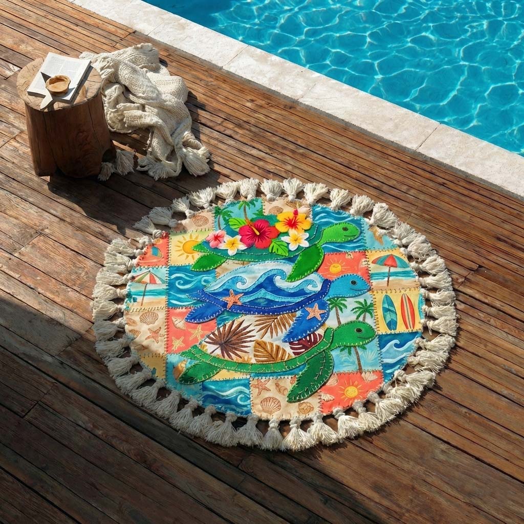 Runde Strandtuch Schildkröte der Seele