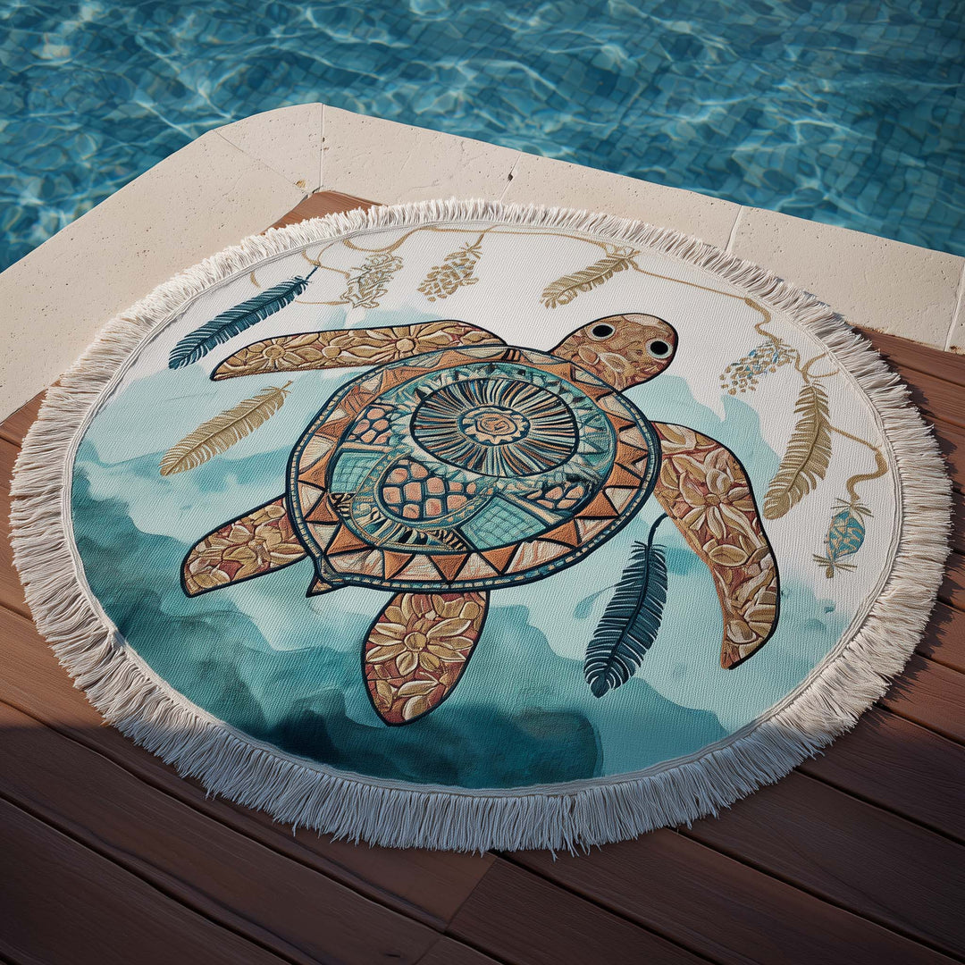 Runde Strandtuch Seele Schildkröte